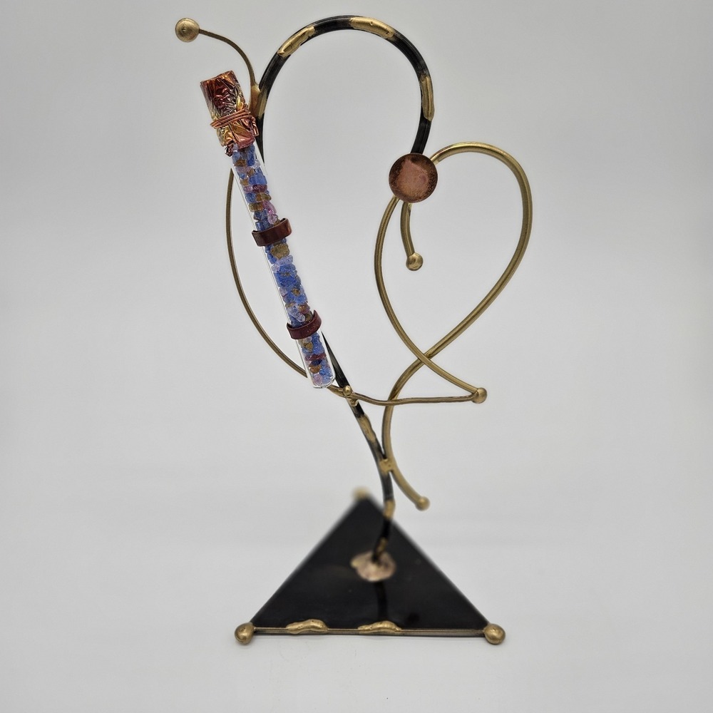 Gary Rosenthal Jewish Wedding Glass Keepsake Heart Mixed Metals